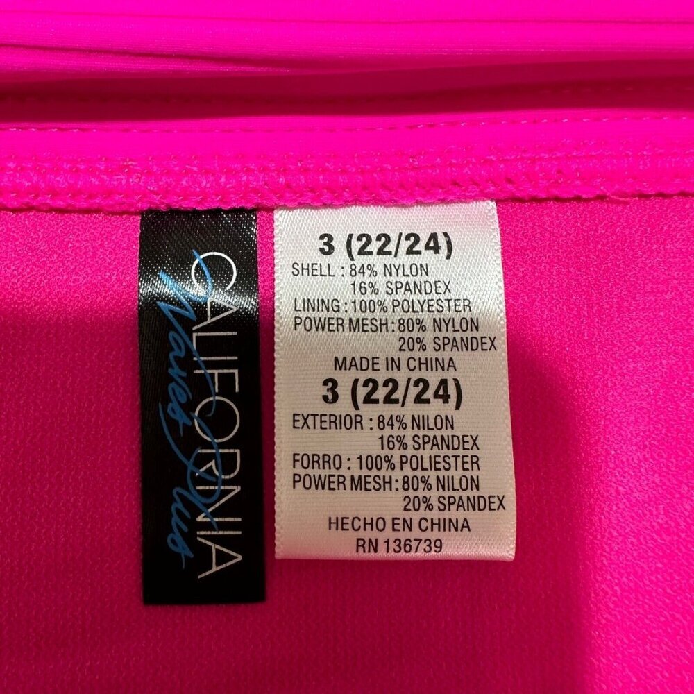 California Waves Plus Size 3 (22/24) Fuchsia Banded Hi-Waisted Bikini Bottom NEW - Picture 8 of 8